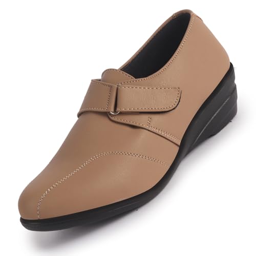 FAUSTO Women's Outdoor Fashion Hook and Loop Platform Heel Wedges