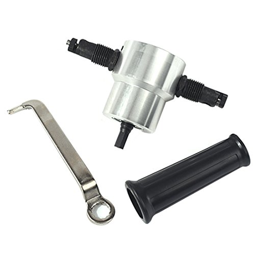 Nibbler Sheet Metal Cut Nibbler Tool Metal Cutting Double Head Sheet Nibbler Saw Cutter Drill Attachment Cutting Tool