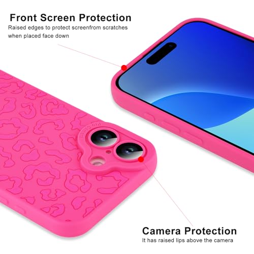 Image of ZIYE for iPhone 16 Plus Case Hot Pink Leopard Pattern Phone Case