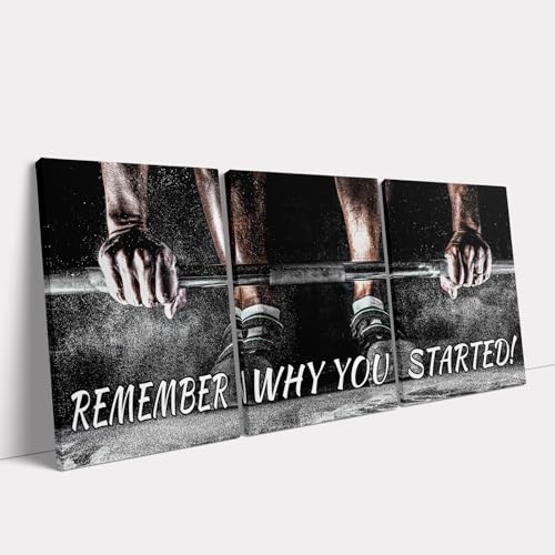 KAWAHONE Weightlifting Pictures Painting Home Gym Training Poster Man Bodybuilding Motivational Inspirational Poster Prints on Canvas Art Modern Home Gym Office Decorations