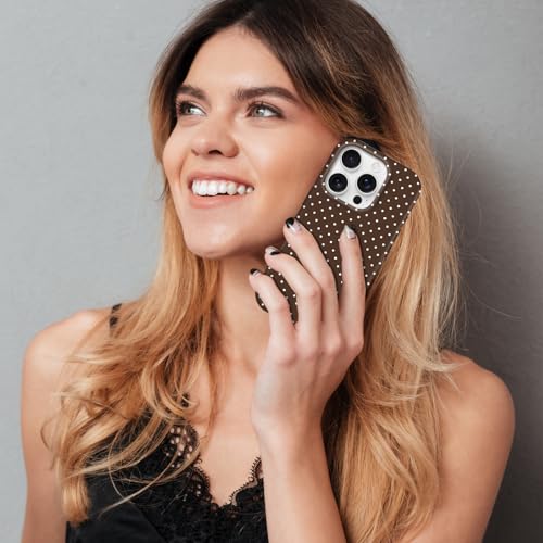 uCOLOR Capa compatível com iPhone 16 Pro – compatível com MagSafe resistente a arranhões à prova de choque para mulheres e homens de 6,3 polegadas (bolinhas marrons, iPhone 16 Pro 6,3 polegadas)