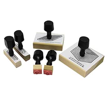 READY 2 LEARN Base 10 Block Stamps - Set of 6 - Wooden Stamps for Early Math Activities and DIY - Use for Flashcards, Worksheets, Homework and Scrapbooks