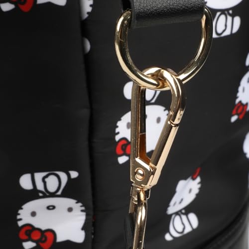 Bioworld Hello Kitty Black Nylon Tote Multi-Pocket Travel Bag with Adjustable Strap & Trolley Sleeve3