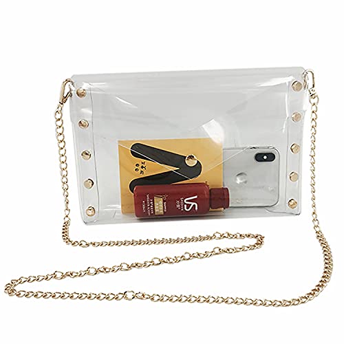 Y&R Direct Cute Clear Bag Purses for Women Stadium Transparent Crossbody Bag with Removable Chain for Sporting Events Concert