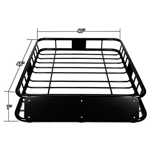 Dna Motoring Rrc-T113-Bk Roof Rack Top Cargo Basket With 48'' X 40'' X 7'' 150Lb Capacity Black Fit Any Vehicle #TOP3