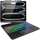 FUWANG Touch Keyboard Case for iPad Pro 13 inch (M5/M4) 2025/2024, 360° Swivel for iPad Pro 13 inch Case with Keyboard, 7 Colors Backlit with Multi-Touch Trackpad Keyboard Case for ipad pro 13 Inch