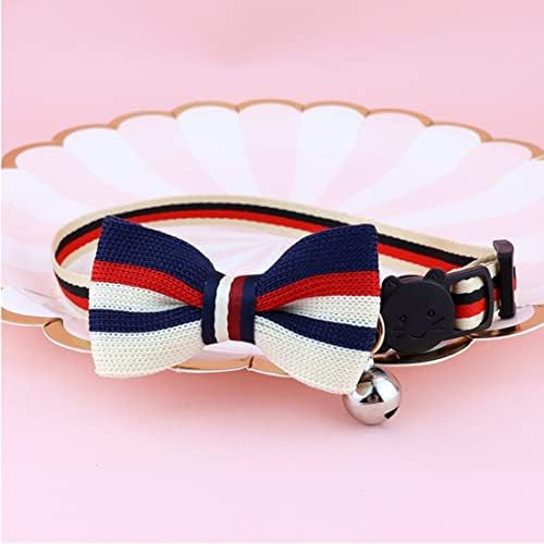 Yiwong British Style Striped Cat Collar Bowknot Collars for Cats and Puppies Cat Bow Tie