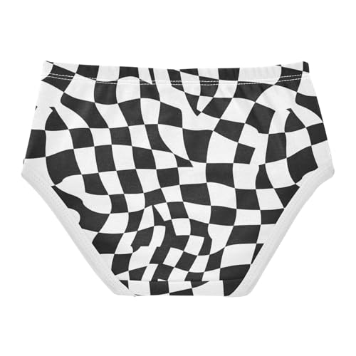 Wusikd Black White Checkered Girls' Underwear Cotton Girls Briefs Soft Toddler Underwear 2T2