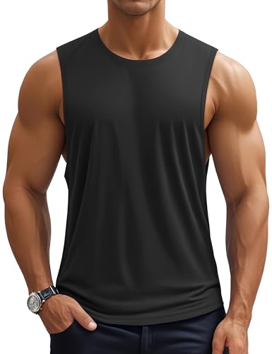 MAGCOMSEN Men's Workout Tank Tops Quick Dry Lightweight Sleeveless Shirts Gym Bodybuilding Muscle Tee Shirt