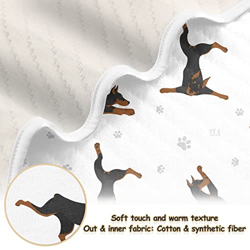 Image of Swaddle Blanket Exercises Doberman Dog Cotton Blanket for Infants, Receiving Blanket, Lightweight Soft Swaddling Blanket for Crib, Stroller, Nursery Blankets, 30 inch X 40 inch, Puppy Multi1