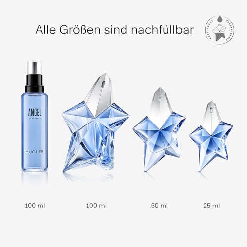 MUGLER Angel Eau de Parfum Nachfüllflakon, Damen-Parfum, Amberartiger Gourmand-Duft, Faszinierendes Duftspray, 100 ml Refill 5