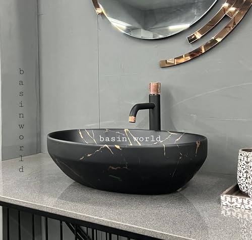 Image of IMPORTED Ceramic Wash Basin Countertop Tabletop Bathroom Sink Wash Basin (20 x 14.5 x 5.5 INCH) NCTT-439