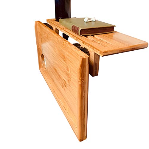 Bedside Shelf, Foldable Caddy, Bamboo, 18 x 16 inches - Durable, Eco-Friendly Bedside