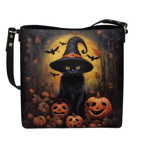 Image of HUGS IDEA Boho Bags for Women Leather Handbag Shoulder Bucket Crossbody Purse