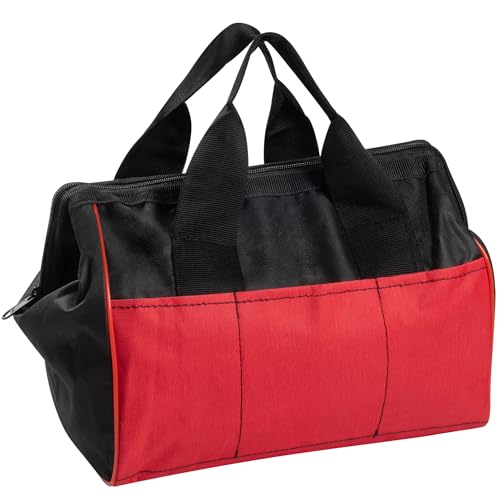 Hardys Heavy Duty Tool Bag - Tool Organiser with Lock-in-Place 12" Opening, Wide Tote with 1 Inside Pocket & 6 External Pockets - Water Resistant, 600D Nylon Fabric