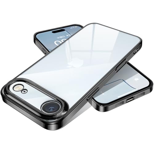 Rusinaione �P�[�X �p�� iPhone Air �N���A �J�o�[ �ϏՌ� ���^ �ČRMIL�K�i tpu �J�o�[ �l�C(�u���b�N)