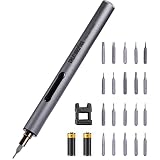 WZTO Tournevis Électrique de Précision, 20 en 1 Mini Tournevis Électrique Sans Fil, LED Intégrée, pour smartphone, Macbook, PC, ordinateur portable, lunettes, montres Réparation (Style Batterie)