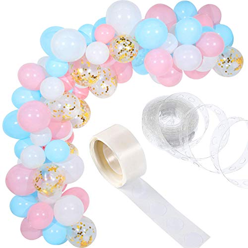 Image of GrandShop Rubber Balloon Arch Decoration Kit (Blue, Pink, White) -112 Pieces