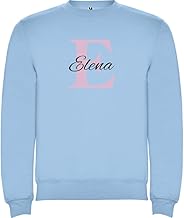 C&P Personalised Initial Sweatshirt + Name | Unisex Crew Neck | 50% Cotton/50% Polyester | Choose Your Size | 280 GR, DTF Customization