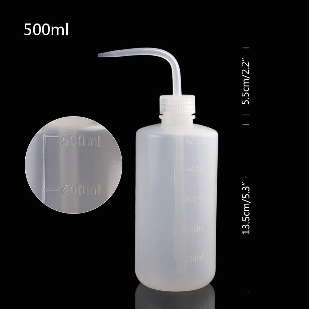 para botella dosificadora de plástico LDPE 500ml reutilizable, para ideal para riego de plantas y uso en laboratorio, flujo uniforme, 6 piezas
