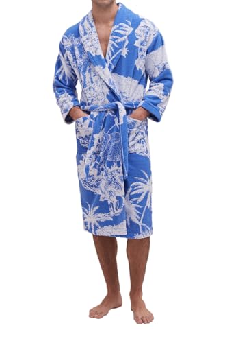 Desmond & Dempsey Unisex Towel Robe | 100% Organic Cotton Bathrobe | Printed & Absorbant (US, Alpha, Unisex, S - XL) 6