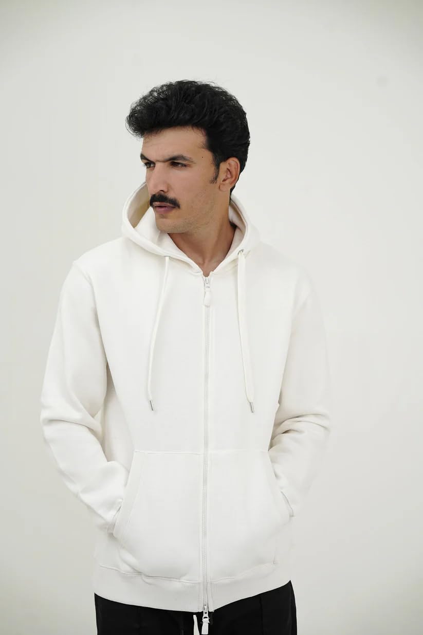 MARKHOR JEANS Zipper Hoodies for Men’s & Women’s, Black, Brown, Offwhite,Olive Green & Beige Colorh,hoody Stylish Fleece HoodiesJacket, Casual Streetwear, Comfortable Zip-Up Hoodie for Winter