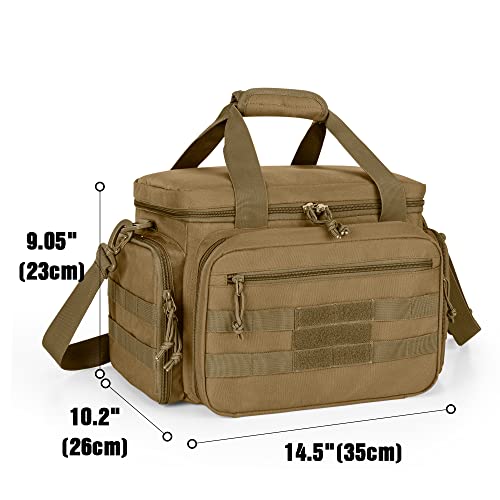 DSLEAF Tactical Gun Range Bag for 4 Handguns, Pistol Shooting Range Bag with 6X Magazine Slots and Extra Pockets for Ammo and Essentials