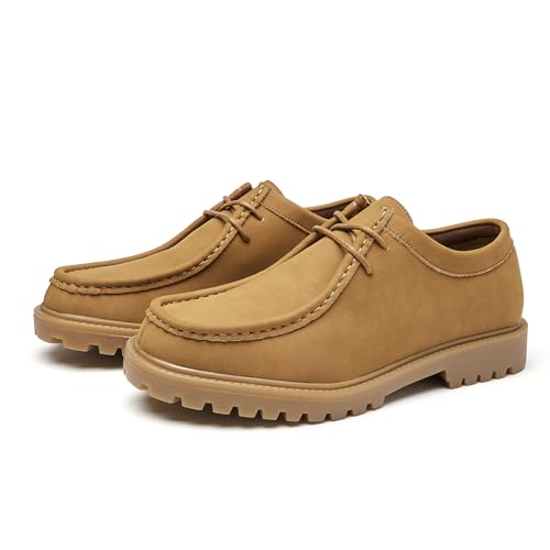 Allthemen Mocasines Casuales Hombre Náutico Cordones Ligeros Zapatos Walkin Pitas de Confort Suave Caqui 41