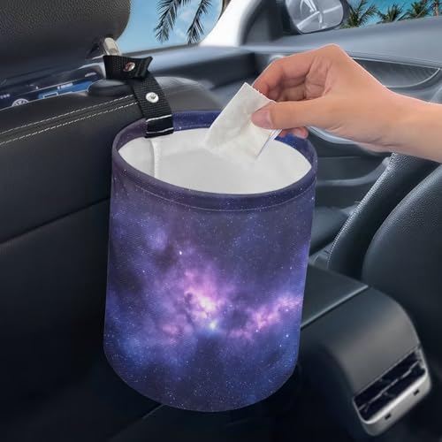 Image of Portable Car Garbage Bin Galaxy Reusable Collapsible Hanging Portable Dustbin Bin Waterproof Waste Basket Car Accessories Interior for Car SUV Trucks Universal