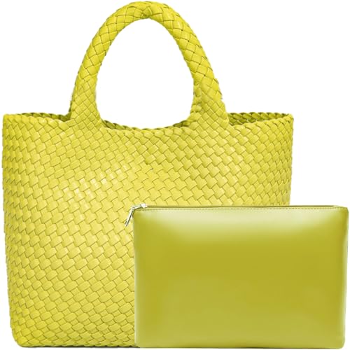 Image of JINMANXUE Fashion Woven Bag Shopper Bag Travel Handbags and Purses Women Tote Bag Large Capacity Shoulder Bags