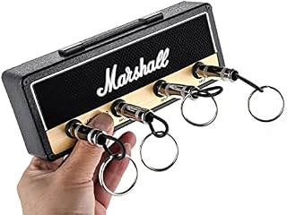 Youyijia Guitar Key Hooks Key Holder Hanger Wall Mount Keychain Hooks with 4 Guitar Plug Keyrings Self Adhesive Amp Key Rack Jack Storage Hook for Home Doorway Entryway Hallway Office
