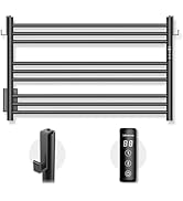 K&KALONZO Towel Warmer for Bathroom, Wall-Mounted 9-Bar Heated Towel Rack with Built-in Timer, Wa...