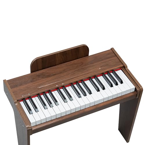 Image of Mini Piano Keyboard for Beginners (Wooden Finish) | 37-Key Mini Musical Keyboard for Children & Kids | Dual Power (Battery & Adapter) | Safe Low Voltage | Built-in Speaker
