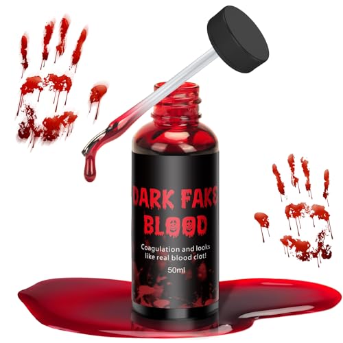 Halloween 50ml Fake Blood Washable, Special Effect Makeup Vampire Accessories, Cosplay for Zombie...