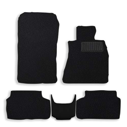 TopGreen - Alfombrillas para coche para BMW 1 BMW 5 (5 unidades), color negro