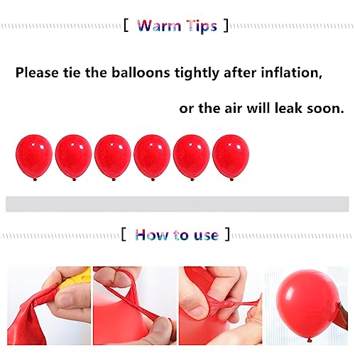 Image of 5 inch Red Party Balloons, 100 pcs Mini Latex Balloons for Birthday Wedding Baby Shower Decorations(Red)