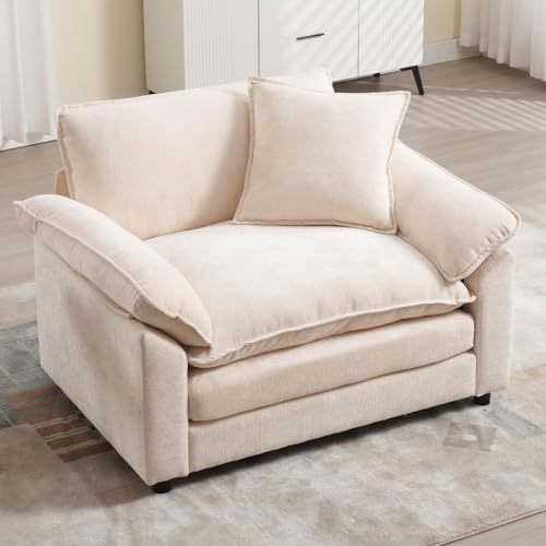 Linyuanwai Modern Oversized Chair, Comfy Chenille Accent...