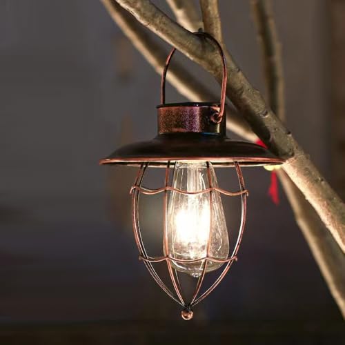 ソーラーランプ アンティーク ガーデンランプ アイアン レトロ ランタン 防水 LEDランタン ソーラーランタン アウトドア ファッション 省エネ 自動ライト 間接照明 雰囲気づくり 吊り下げ 玄関 車道 歩道 中庭 ガーデン照明 暖色 1 (SGK-T-1)のサムネイル