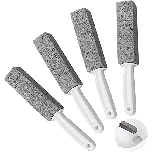4 Pcs Brosse de Nettoyage Pierre Ponce, Pierre de Nettoyage en Pierre Ponce Avec Poignée Nettoyant Pour Dissolvant de Cuvette de Toilette Taches de Brosse et Dissolvant Danneau Pour Eau Dure