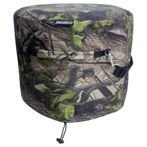 CLOAKMAN Bonfire Shelter - Waterproof Round Cover for Solo Stove Bonfire 1.0 & 2.0 Fire Pit Accessories - Carry Bag Function with Shoulder Strap - 600D Premium Heavy-Duty ( Leaf-Pattern ) Cover