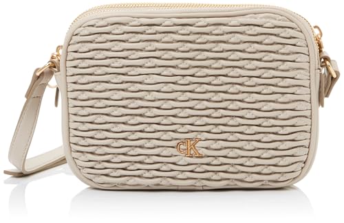 Calvin Klein Bolsa plisada para cámara con cremallera doble para mujer, LV04F3279G, color marrón (Chateau), talla única, Marrón (Chateau), One Size