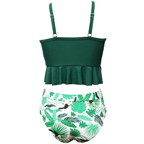 Image of JerrisApparel Girls Bandeau Swimwear Set Family Matching Bathing Suit Beachwear