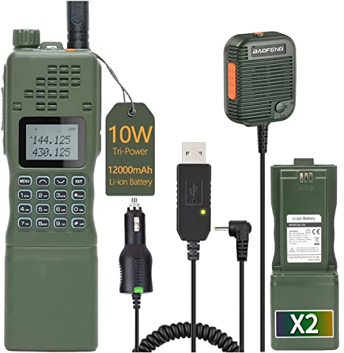Baofeng Ar-152 10W Ham Radio Powerful Military Grade Tactical Long Range Walkie Talkie With Speaker Mic, Car Charger And More 12000Mah Battery Portable Tactical Two Way Radio Full Set #TOP7
