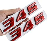 Pair Set 345 Emblem Side Rear Fender Badge Body Sticker Decal Logo Nameplate 3D Raised Strong Adhesive Replacement for 345 (Red Black)
