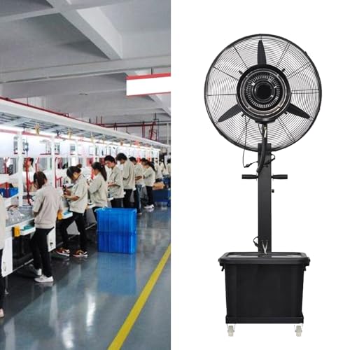 JKJZSALJ Industrial Oscillating Misting Pedestal Fan-Heavy-Duty Cooling Fan For Warehouse,Workshop,Factory & Patio-High Airflow Standing Fan For Ultimate Comfort,750