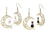 2 pieces Gold Plated Sailor Cat Moon Anime Earrings Gift for Girls Women Jewelry