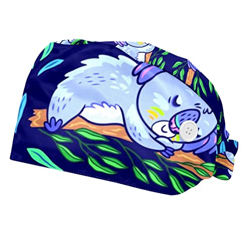 Casquette de travail koalas idéale en cuisine ou laboratoire | Set de 2 pièces
