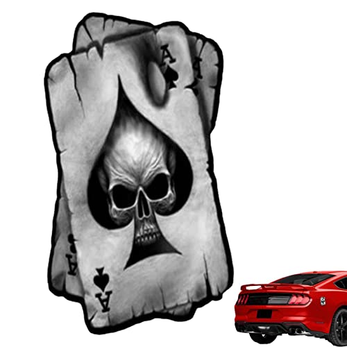 Maseaxi Adesivi per Carte da Poker | Adesivo per Decorazioni di Halloween per Auto,Ace of Spades Skull Car Stickers Poker Zombie Car Stickers, Decal Sticker Adesivo personalità Poker
