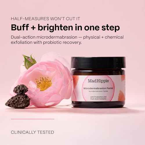 Mad Hippie MicroDermabrasion Facial – Exfoliating Face Scrub with Probiotics + AHA Fruit Acid Complex, Light Citrus Scent, 2.1 Fl Oz additional image 1