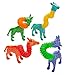 Set of 4 Cute Giraffe Neck Pull and Pop Snap Animal Expanding Flexible Accordion Tube Toy - Free Play - Open Ended Fidget Toy (Set of All 4 Colors)